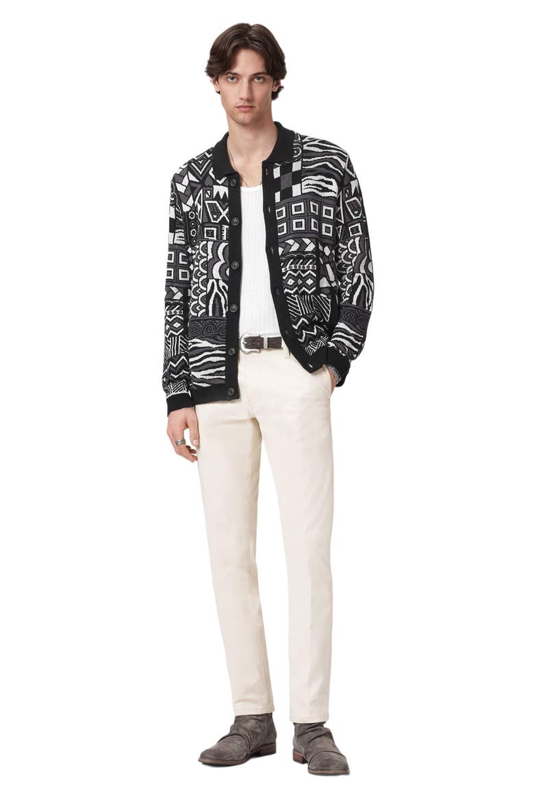 Simone Jacquard Cardigan, Alternate, color, BLACK