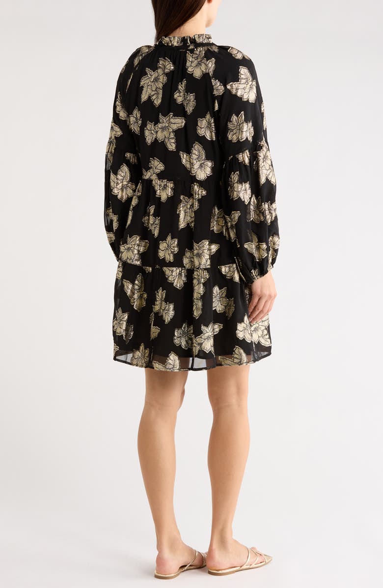 Tommy Bahama Shimmering Shores Long Sleeve Dress, Alternate, color, Black