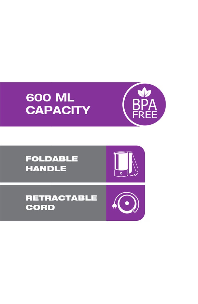 Salton Stainless Steel Travel Kettle 600 ml, Alternate, color, 