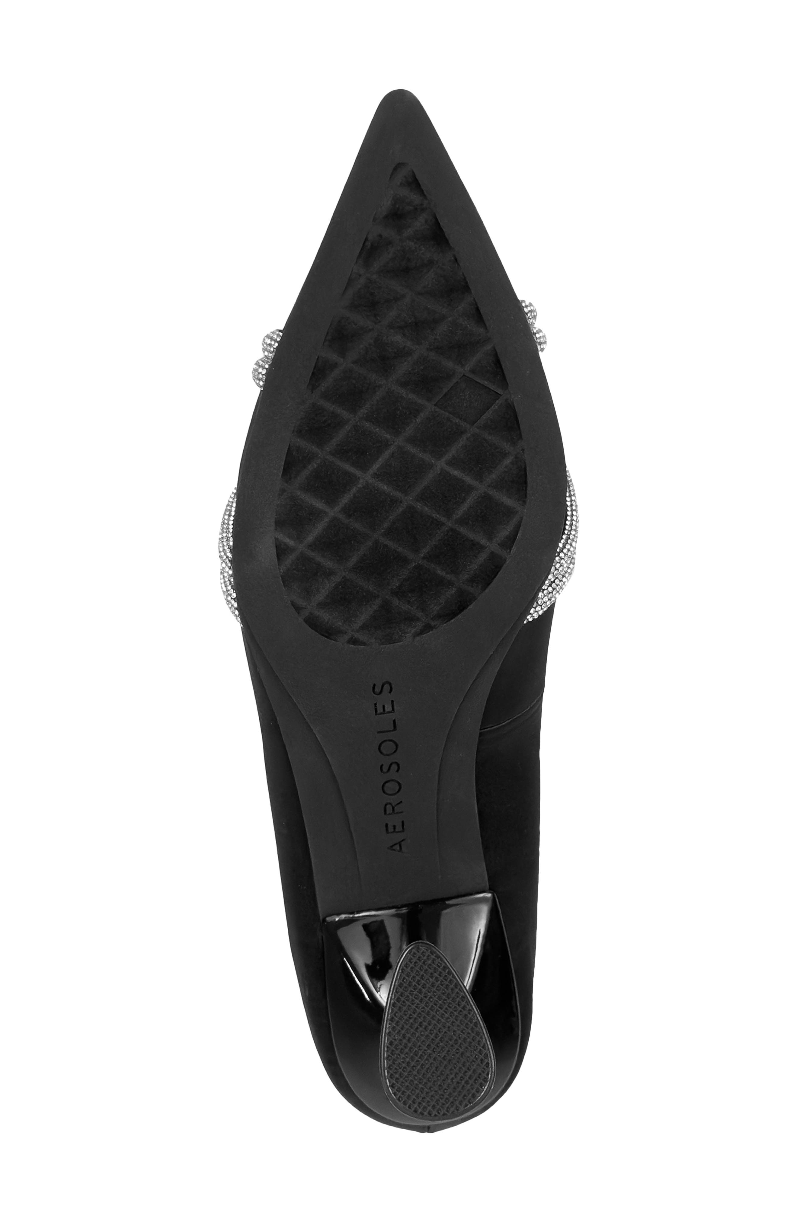 Aerosoles Jacey Crystal Embellished Satin Pump, Alternate, color, Black Satin