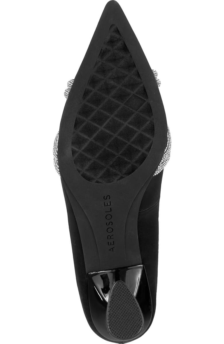 Aerosoles Jacey Crystal Embellished Satin Pump, Alternate, color, Black Satin