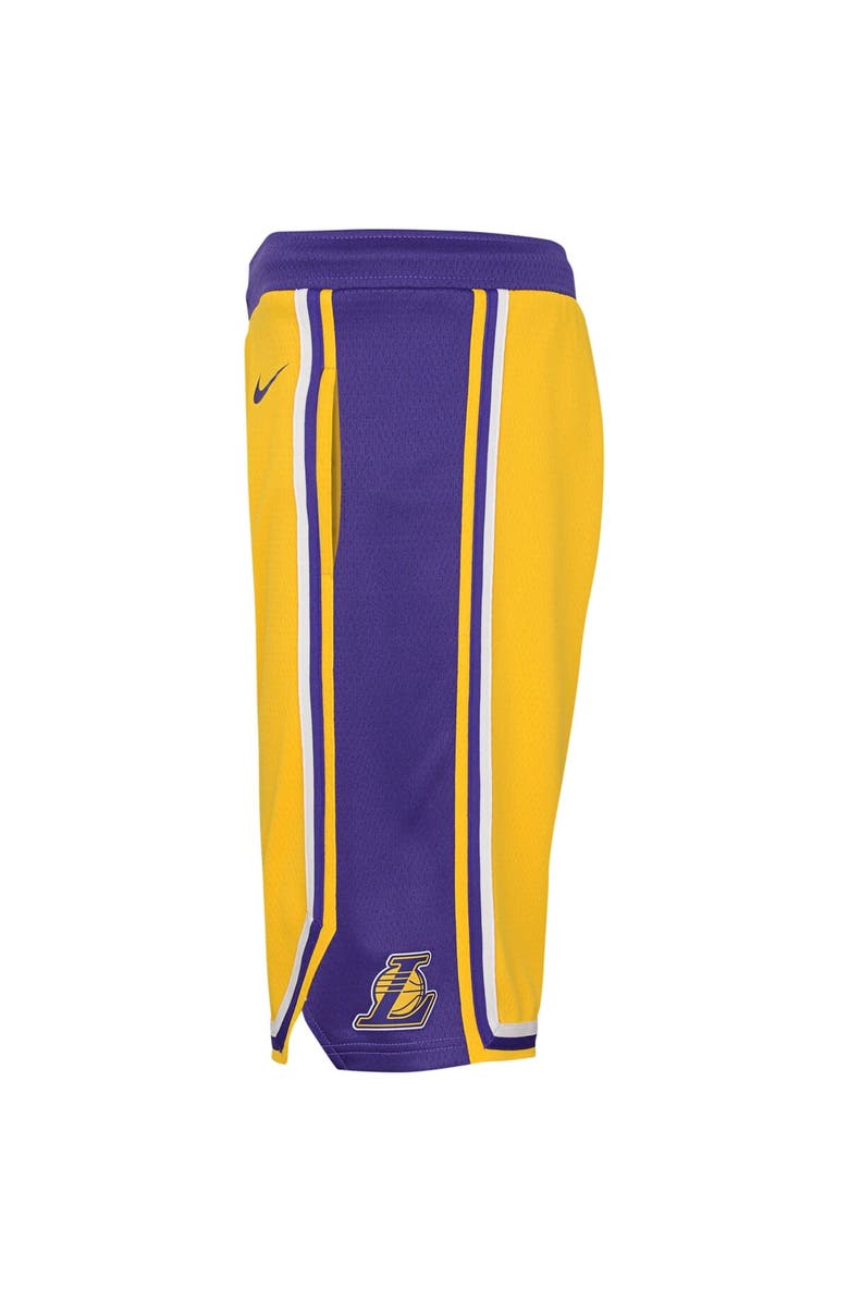 Nike Youth Nike Gold Los Angeles Lakers Icon Edition Mesh Performance Swingman Shorts, Alternate, color, Gold