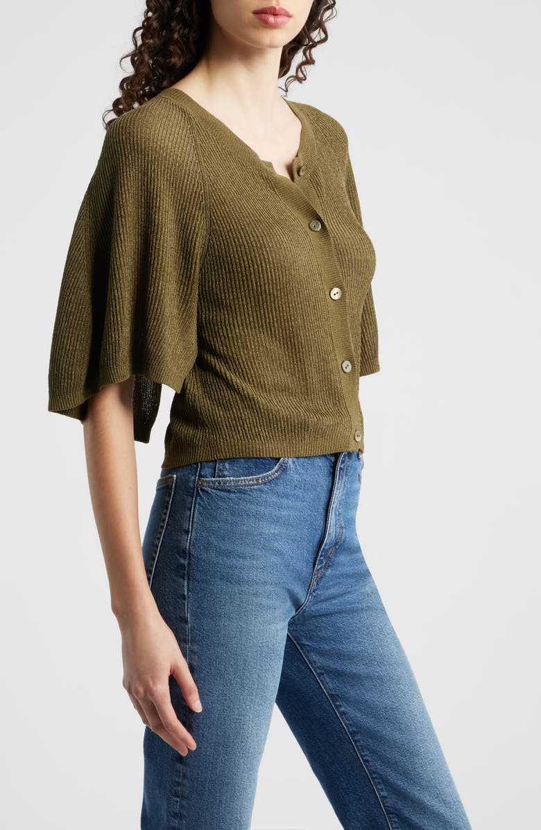 FRAME The Flounce Sweater, Alternate, color, Military Green