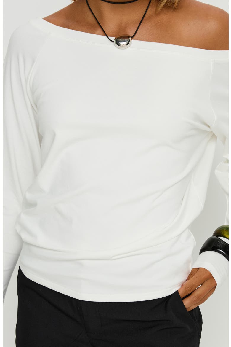 Icon Baby Off the Shoulder Cotton Blend Top, Alternate, color, WHITE