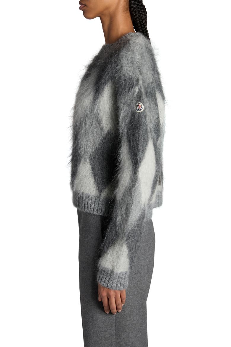Argyle Mohair Blend Sweater, Alternate, color, LIGHT GREY