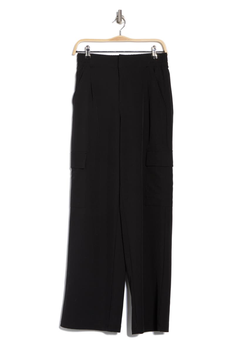 High Waist Wide Leg Cargo Pants, Alternate, color, BLACK