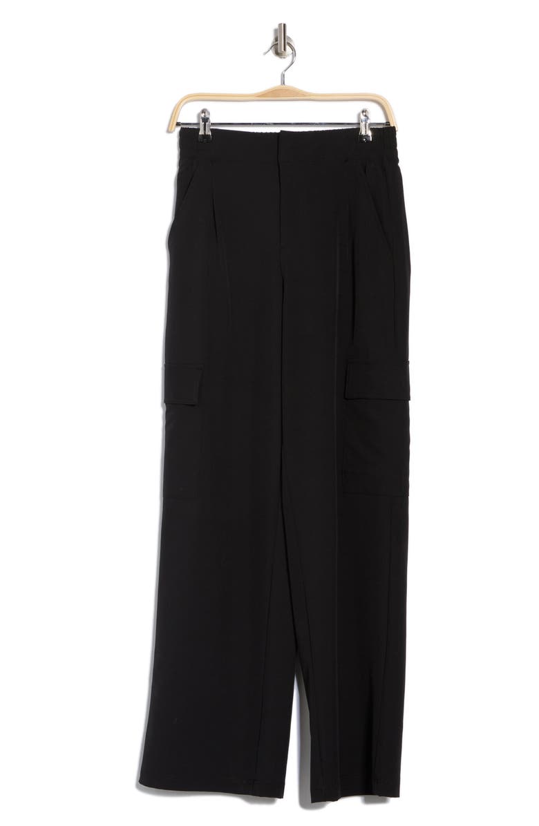 YOGALICIOUS High Waist Wide Leg Cargo Pants, Alternate, color, Black