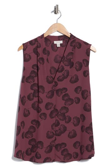 Nordstrom Rack V-neck Shell In Burgundy