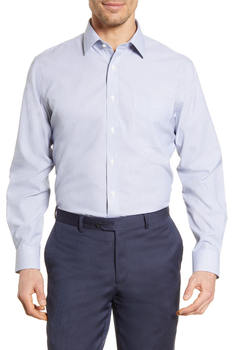 Smartcare™ Traditional Fit Stripe Dress Shirt, Main, color, BLUE DEPTHS