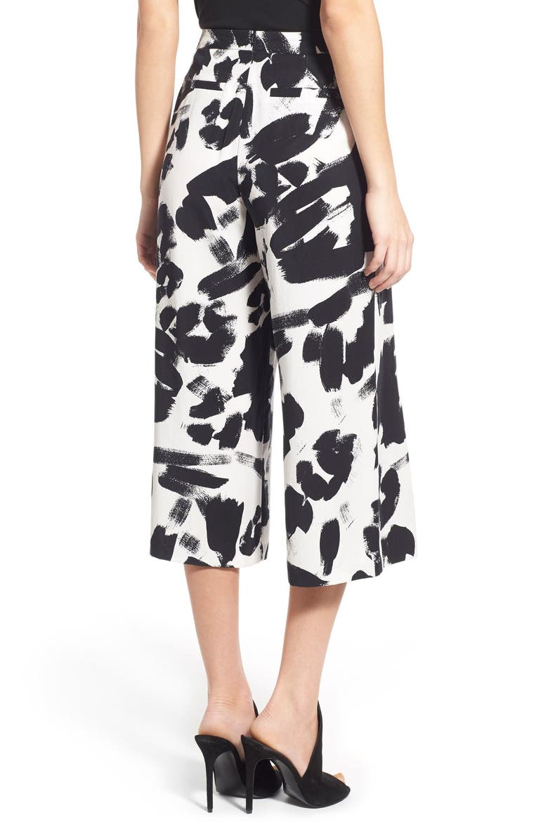 Pleat Crop Trousers, Alternate, color, BLACK