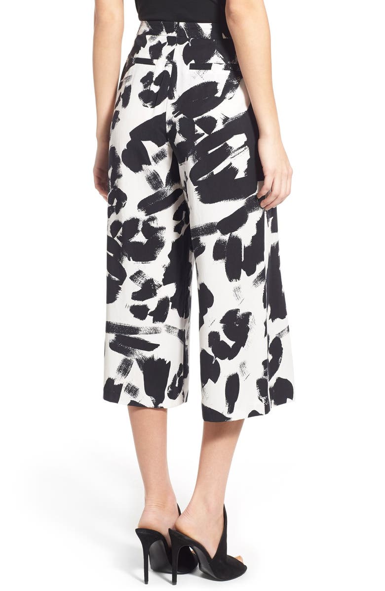 KENDALL + KYLIE Pleat Crop Trousers, Alternate, color, 