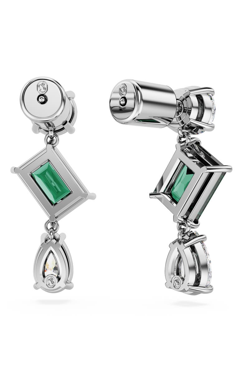 Swarovski Mesmera Mixed Cut Drop Earrings, Alternate, color, Green