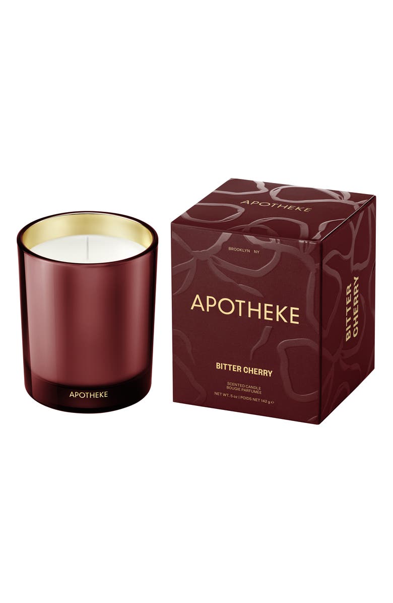 APOTHEKE Bitter Cherry Petite Scented Candle, Main, color, Dark Red