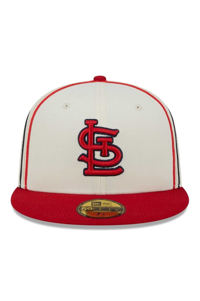 Men's New Era  Cream/Red St. Louis Cardinals Chrome Sutash 59FIFTY Fitted Hat, Alternate, color, Cream