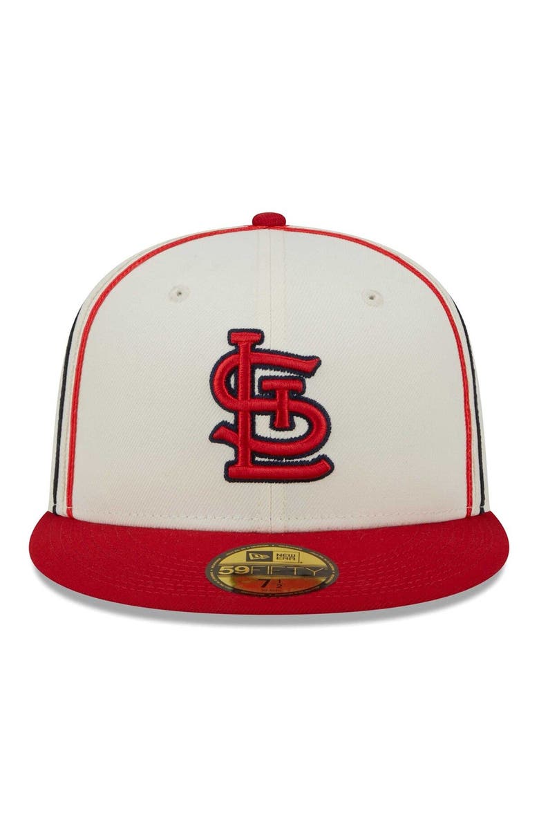 New Era Men's New Era  Cream/Red St. Louis Cardinals Chrome Sutash 59FIFTY Fitted Hat, Alternate, color, 