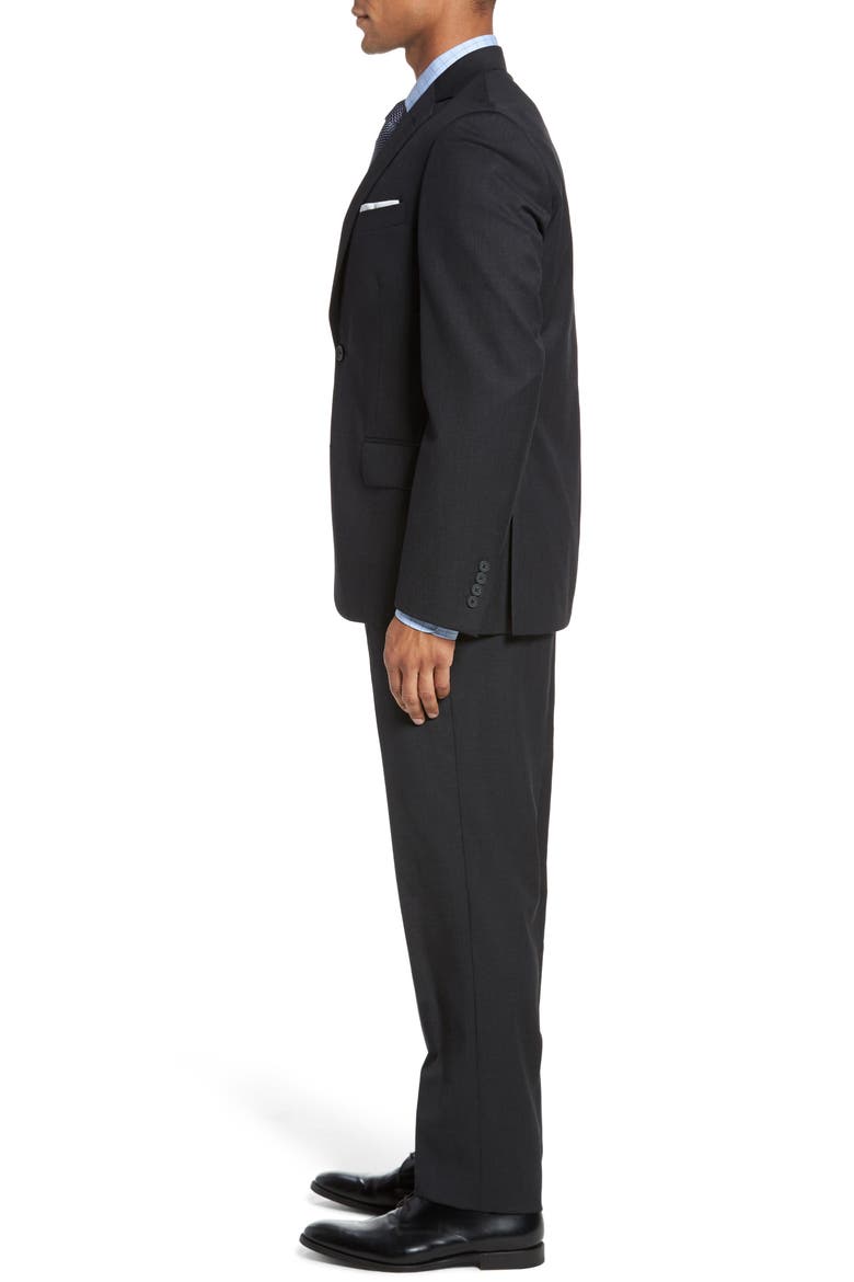 Classic Fit Check Wool Suit, Alternate, color, BLACK