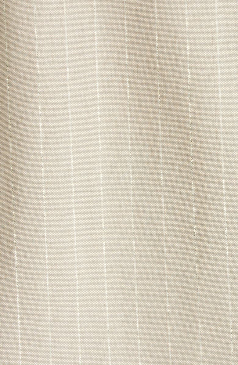 LaQuan Smith Shimmer Pinstripe Double Breasted Jacket, Alternate, color, Sand