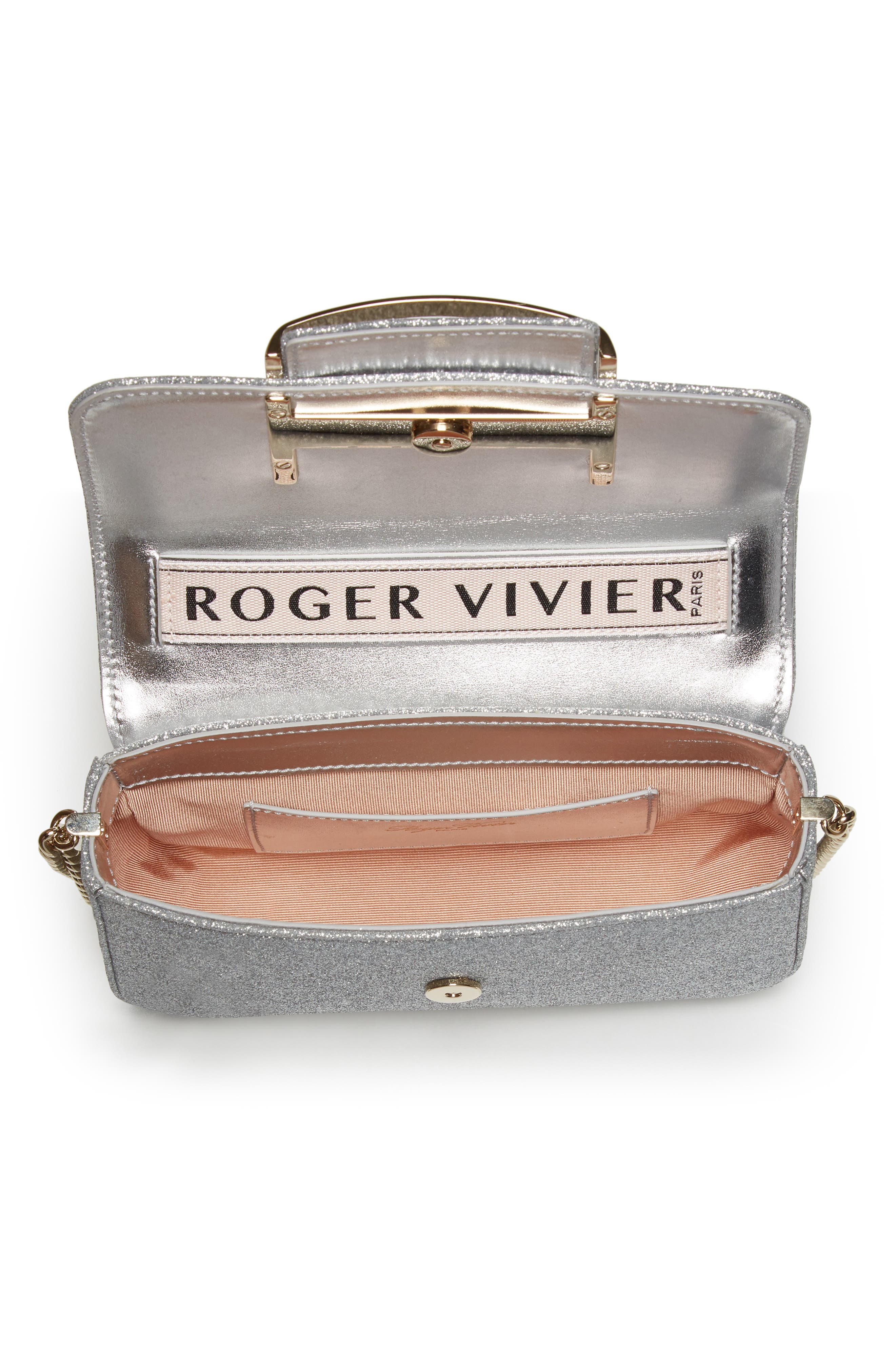 Roger Vivier Très Vivier Glitter Crossbody Bag, Alternate, color, 