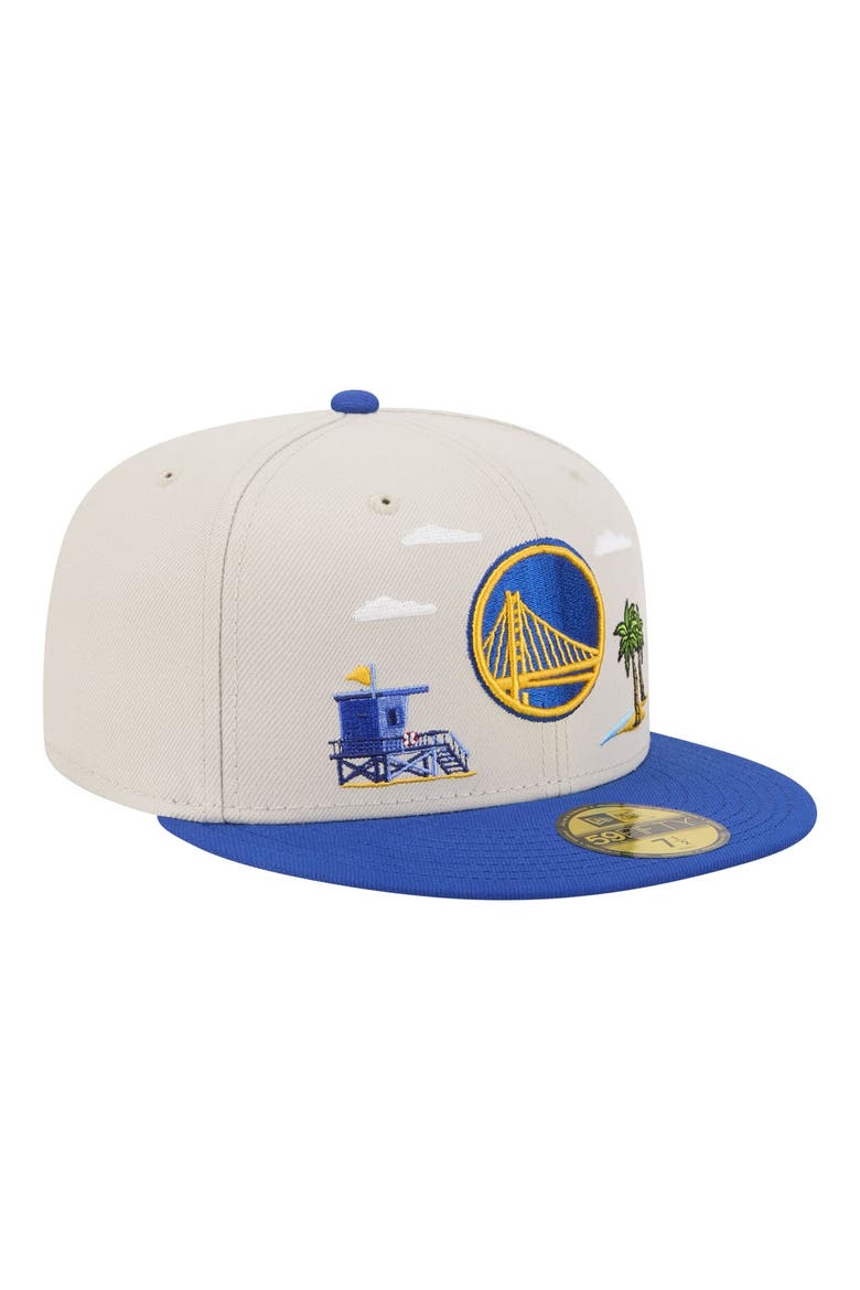 Men's New Era  Tan/Royal Golden State Warriors Localized City Icon 59FIFTY Fitted Hat, Alternate, color, Tan