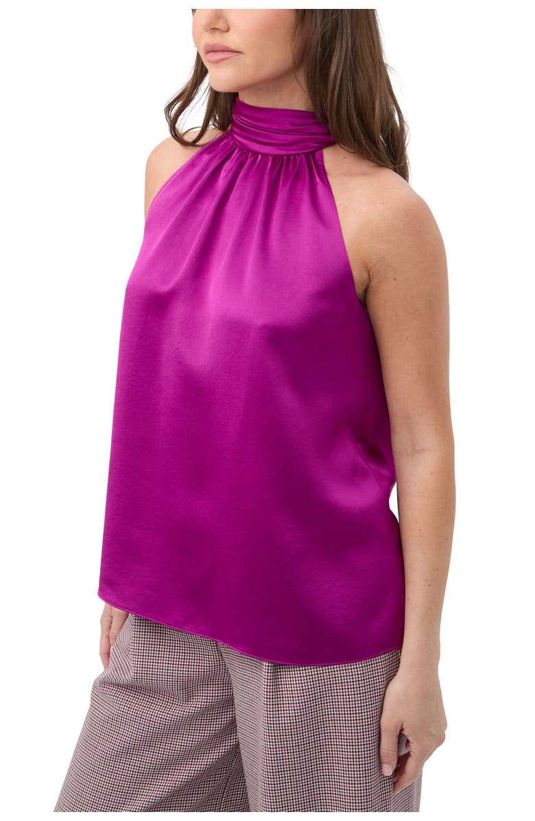 Trina Turk Zana Satin Halter Top, Alternate, color, Geranium