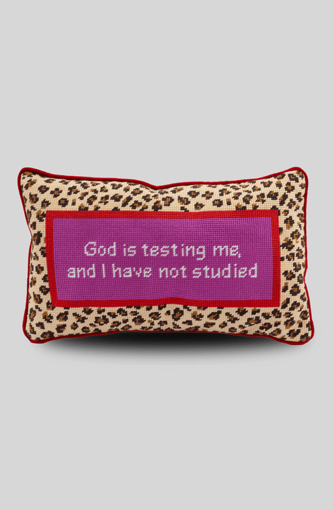 God Testing Me Needlepoint Pillow