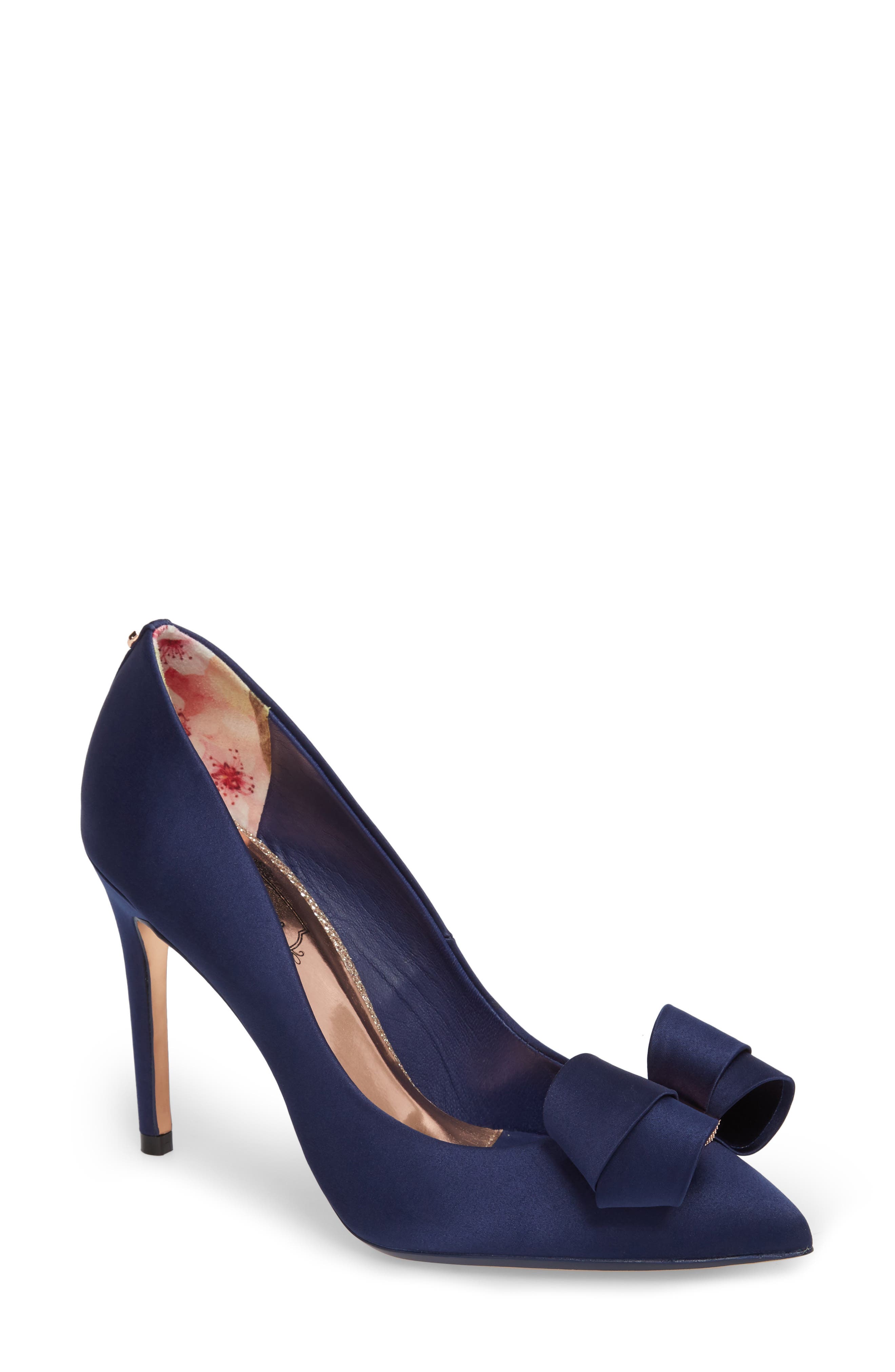 Skalett Pump, Main, color, NAVY SATIN