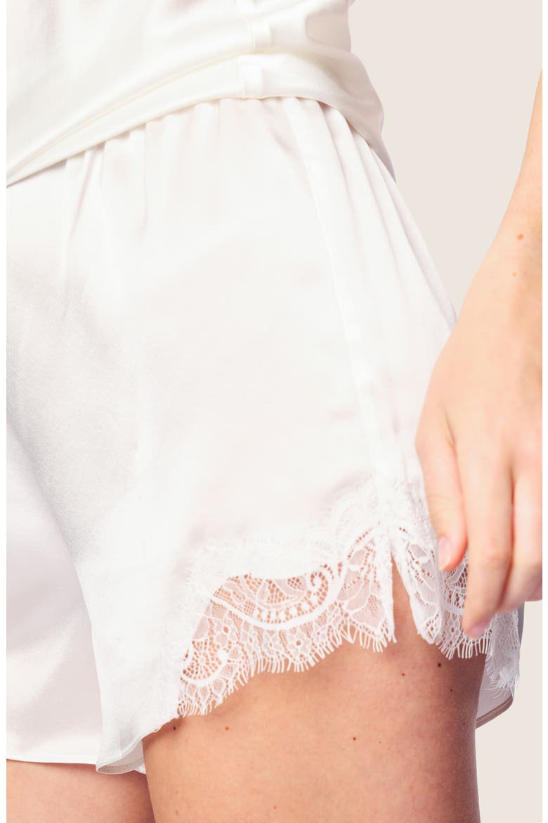 Silk Lace Cami Short Pajamas, Alternate, color, WHITE
