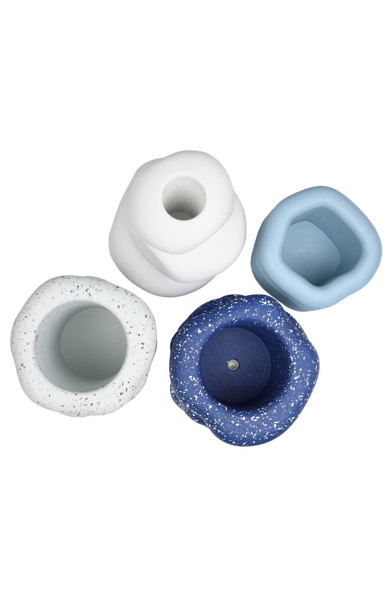 JONATHAN Y Hollis Modern Minimalist Handmade Concrete Stacked Ring Planter Set with Drainage Holes, Alternate, color, Speckled White