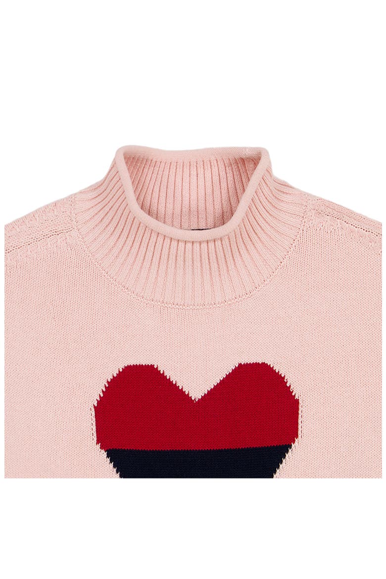Kids' Heart Roll Neck Sweater, Alternate, color, LOTUS