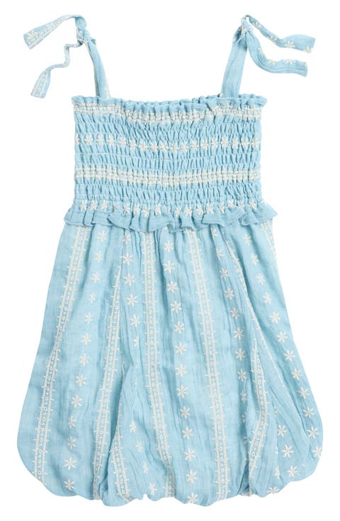 Kids' Gingham Smocked Seersucker Bubble Dress (Little Kid)