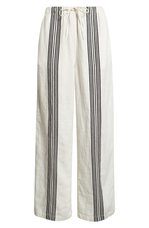 Linen Blend Pull-On Pants