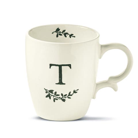 Personalized Monogram T Mug White Ceramic Drinkware