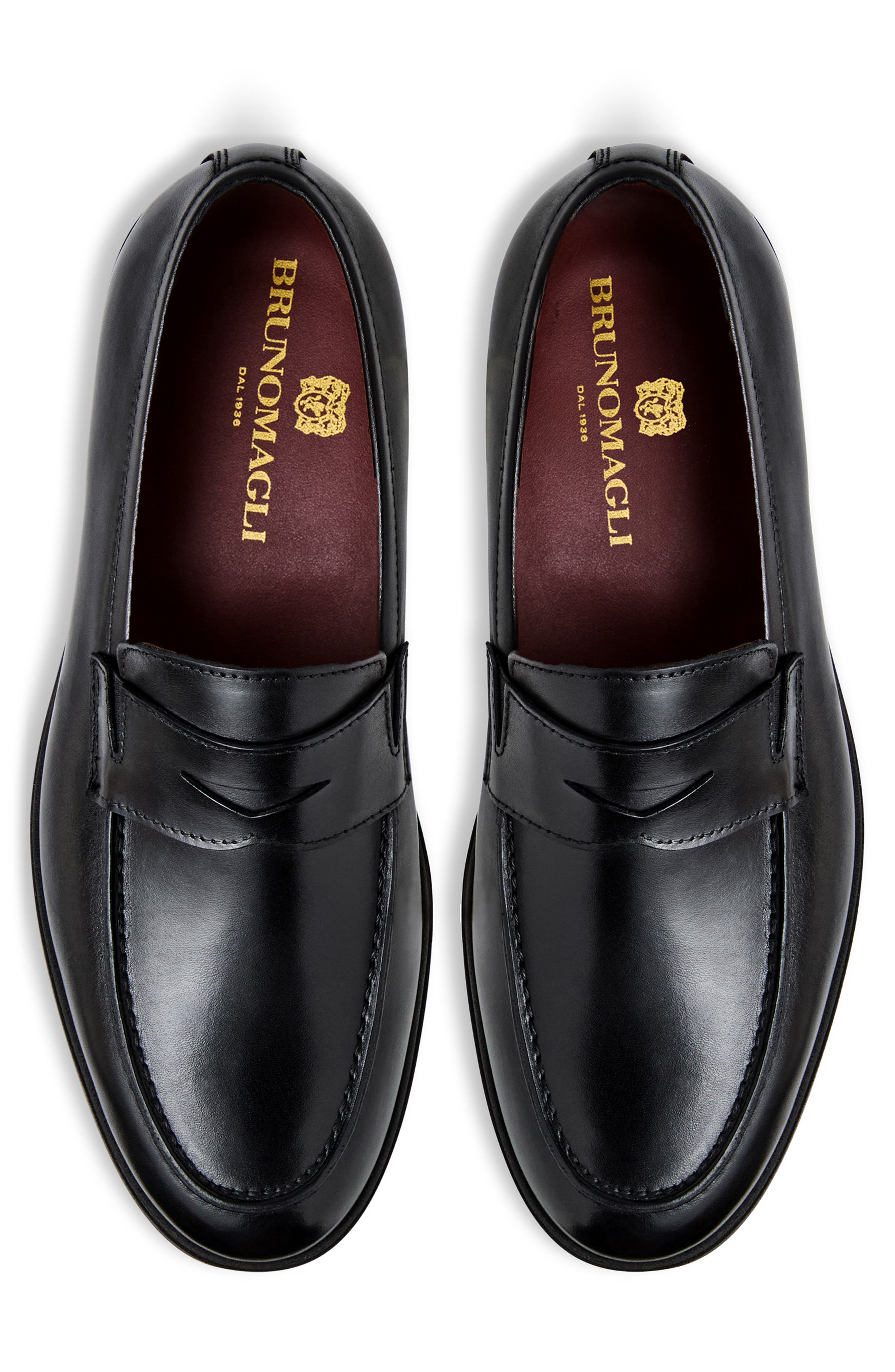 Bruno Magli Ettore Penny Loafer, Alternate, color, Black/ Black