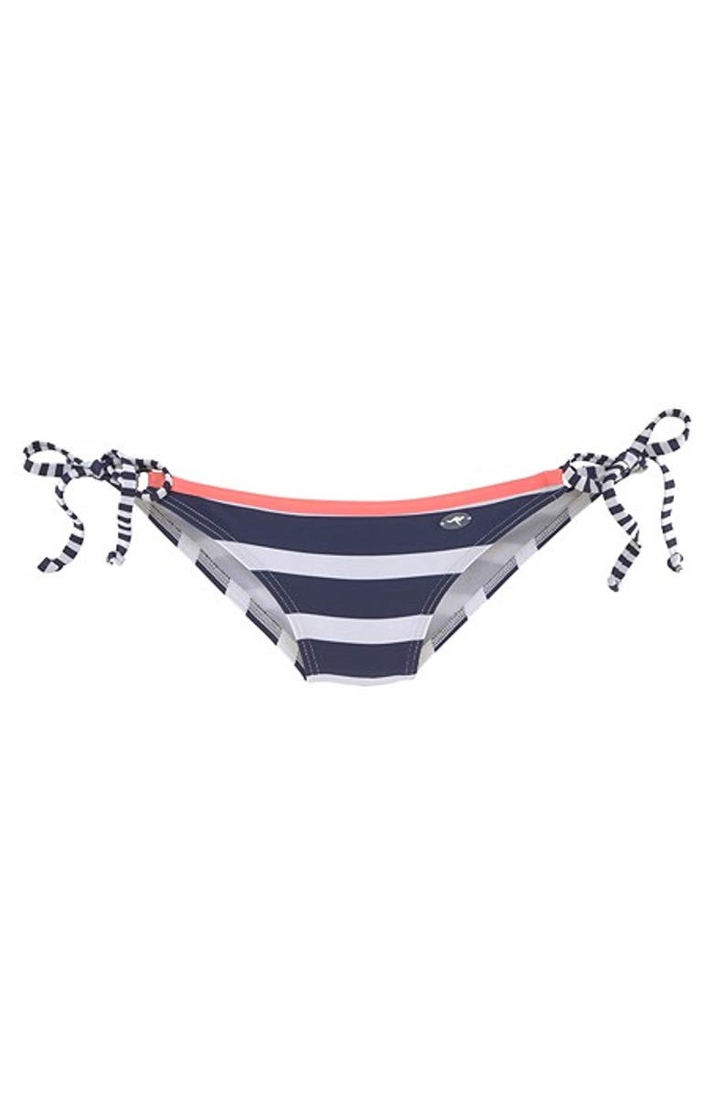 LASCANA Striped Cheeky Bikini Bottom, Alternate, color, Navy Striped