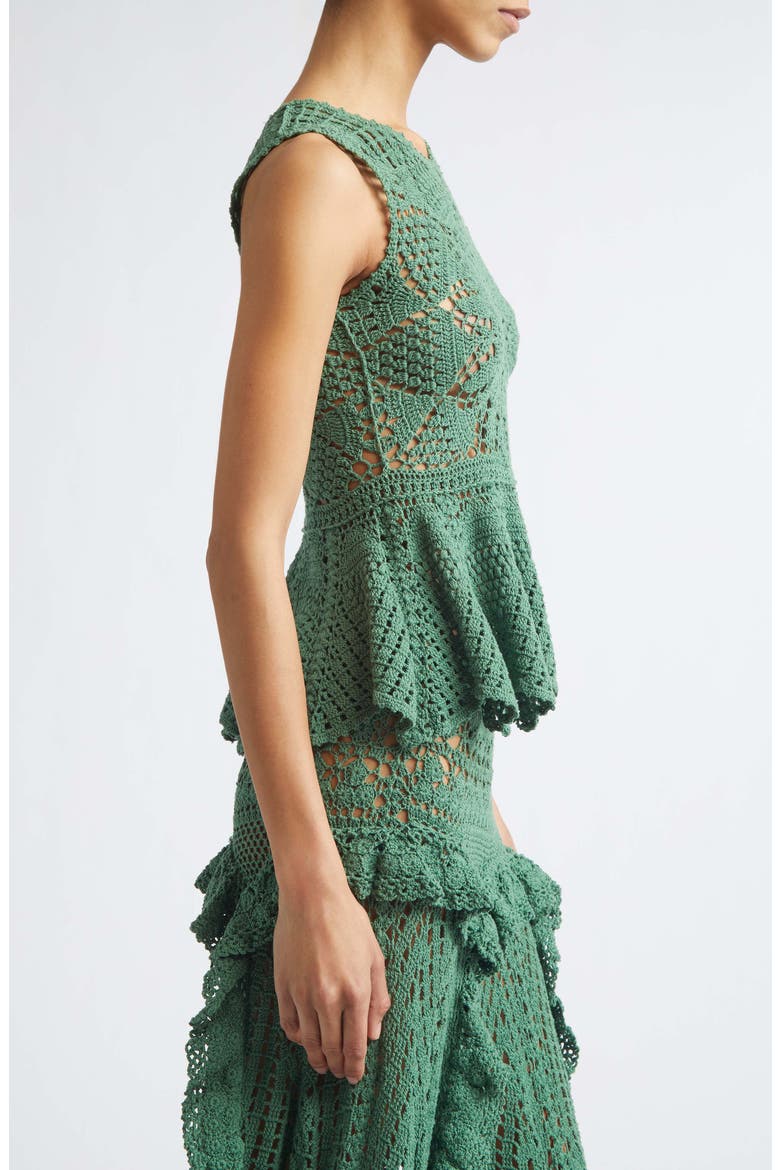 Cora Sleeveless Crochet Top, Alternate, color, SEA GLASS