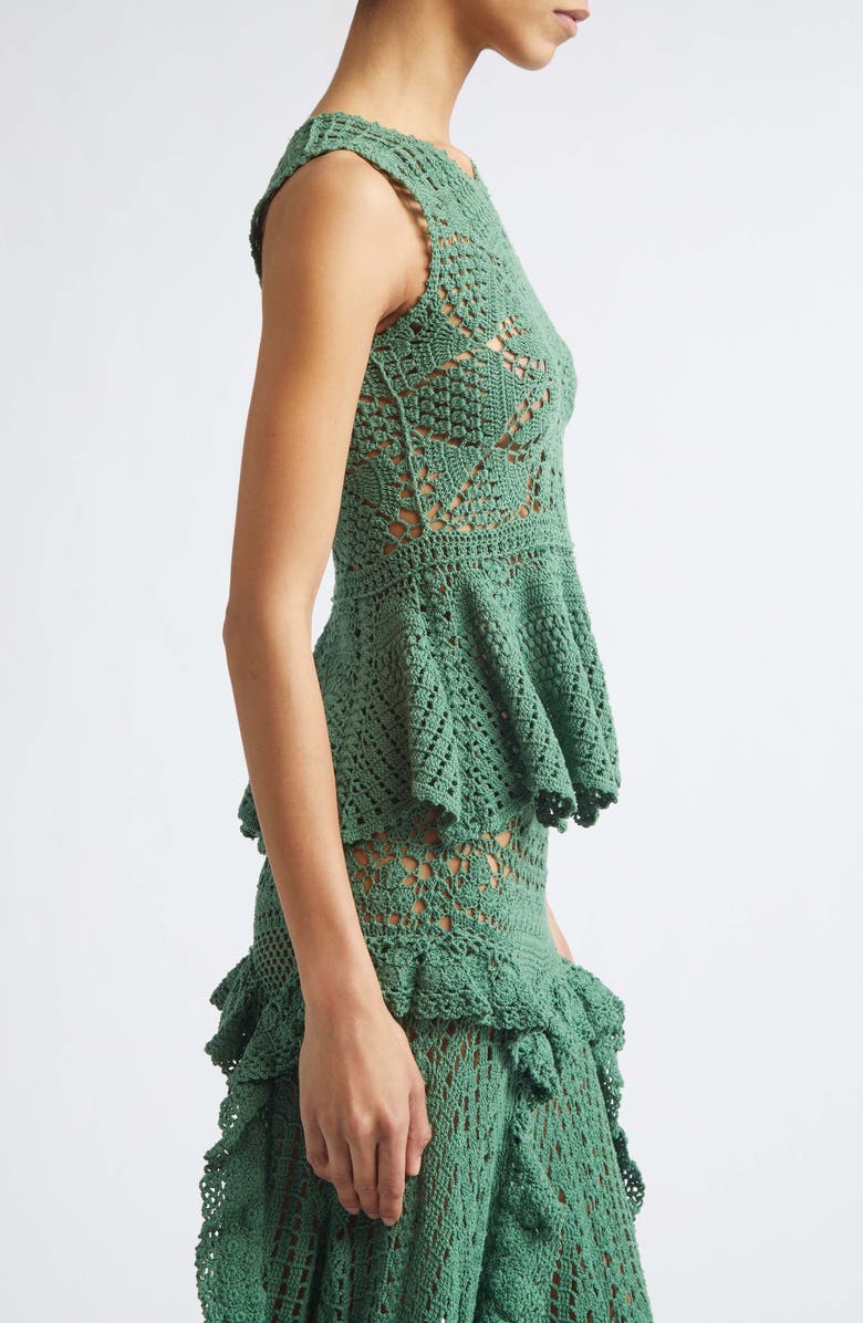 Ulla Johnson Cora Sleeveless Crochet Top, Alternate, color, Sea Glass
