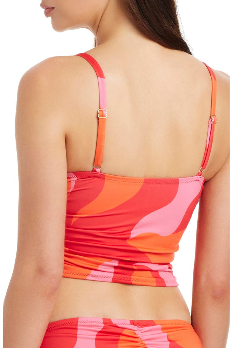 Abstract Print Tankin Top, Alternate, color, RED ENERGY