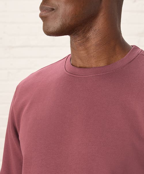 Pact Organic Cotton Cloud Brushed Fleece Crew Sweatshirt In Mauve