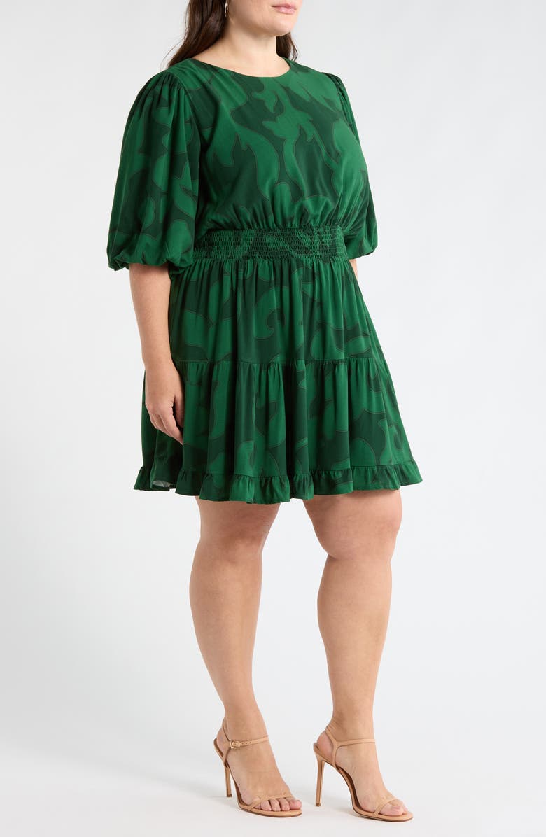 SUGARLIPS Benti Printed Dress, Alternate, color, Emerald