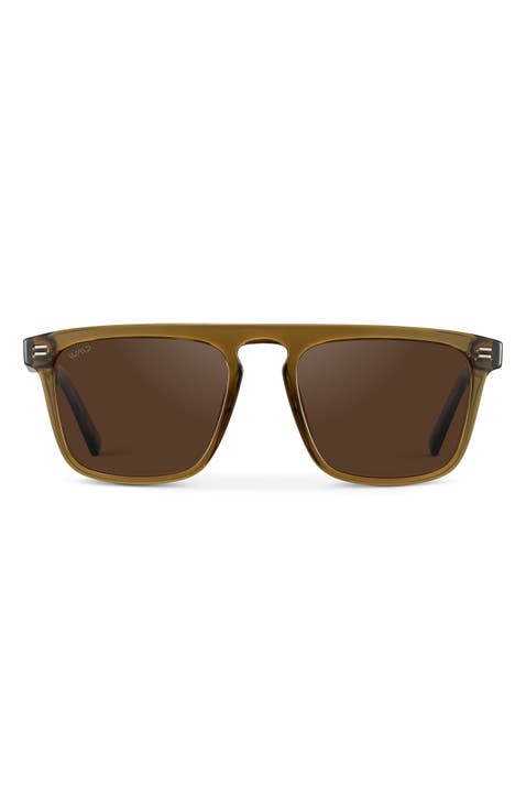 Sawyer - 53mm Squared Aviator Polarized Sunglasses