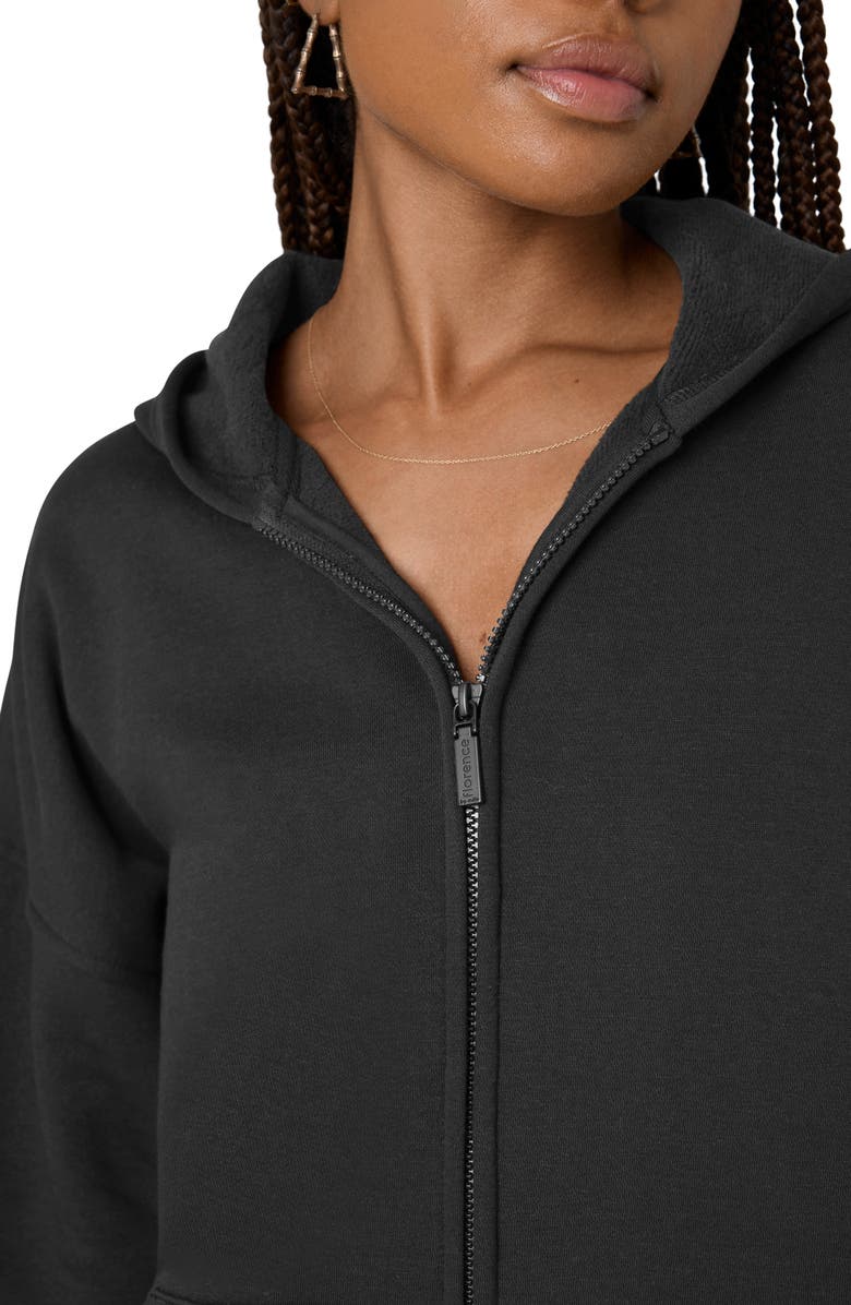 Florence by Mills Cozy Crush Oversize Zip Hoodie, Alternate, color, Black
