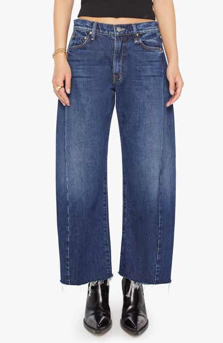 MOTHER The Full Pipe Flood High Waist Barrel Leg Jeans