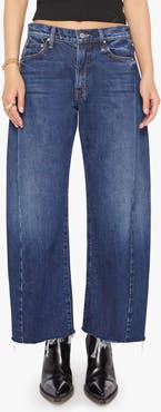 MOTHER The Full Pipe Flood High Waist Barrel Leg Jeans
