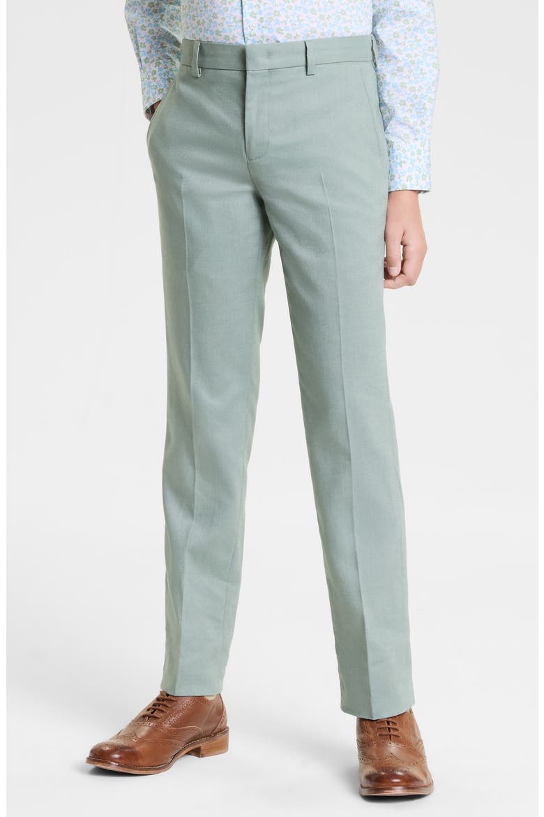 Kids' Linen Blend Dress Pants, Alternate, color, SAGE