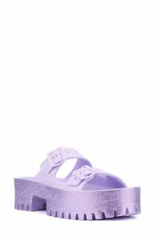 OLIVIA MILLER Sparkles Plaform Slide Sandal
