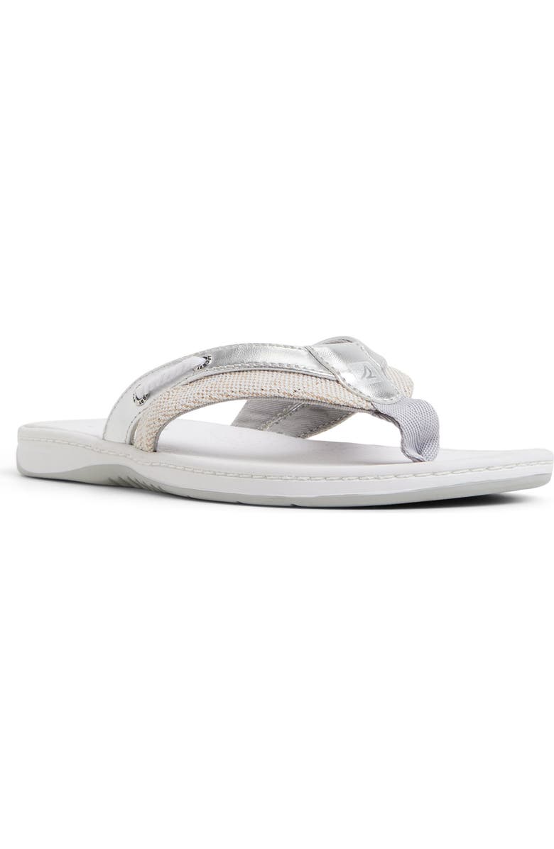 Sperry Sable Fish Flip Flop, Main, color, Silver