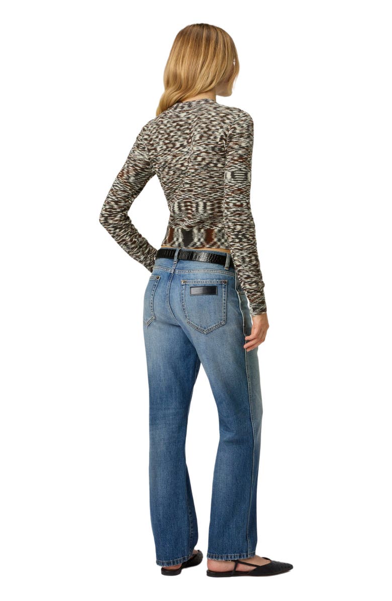 Missoni Crew Neck Sweater With Flame Pattern, Alternate, color, Black & Brown