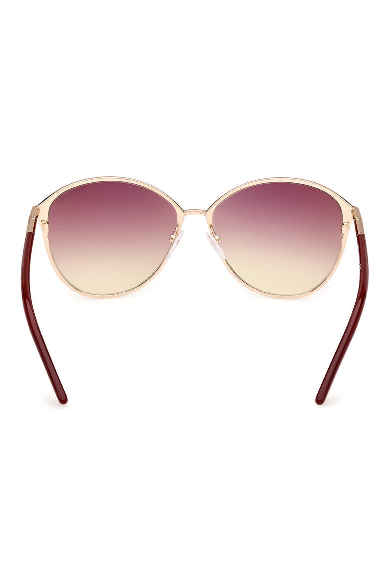 Penelope 59mm Gradient Cat Eye Sunglasses, Alternate, color, ROSE GOLD BURGUNDY