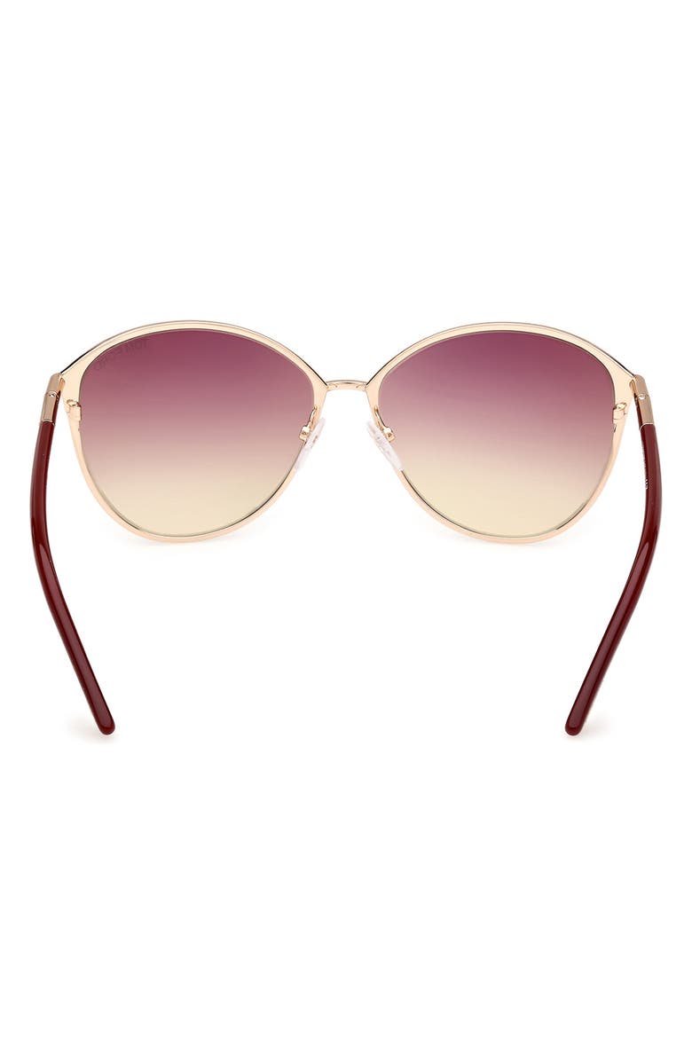 TOM FORD Penelope 59mm Gradient Cat Eye Sunglasses, Alternate, color, Rose Gold Burgundy