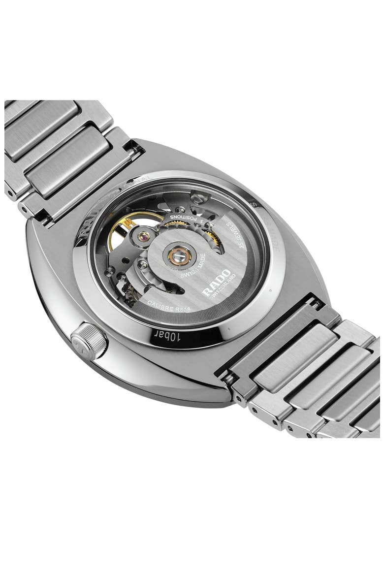 Diastar Skeleton Automatic Bracelet Watch, 38mm, Alternate, color, SILVER